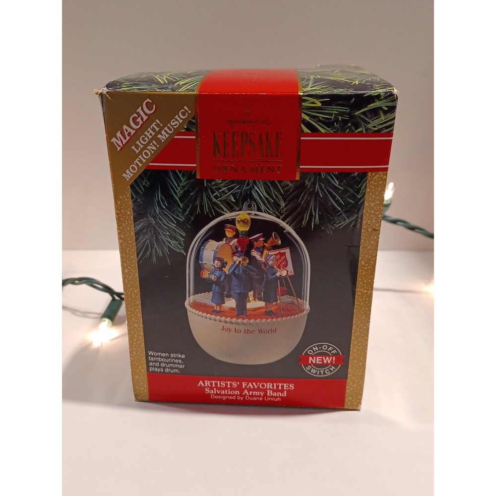Hallmark Keepsake Ornament Magic Light Motion Music Salvation Army Joy the World